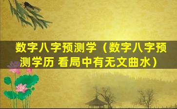 数字八字预测学（数字八字预测学历 看局中有无文曲水）